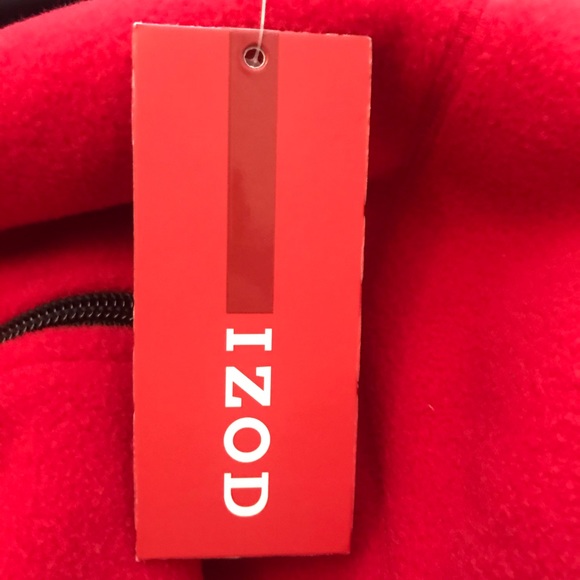 Izod NWT Red Fleece Zip Up Vest - Picture 4 of 6